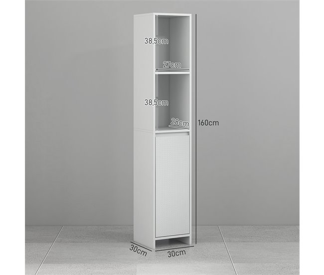 Armario de Baño MDF HOMCOM, hogar - baño Blanco