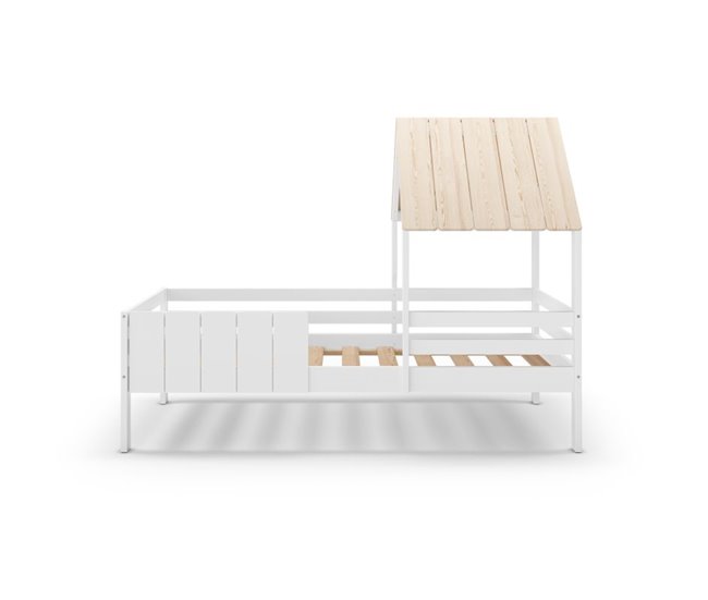 Cama cabaña Koti 201x114 Blanco/ Madera