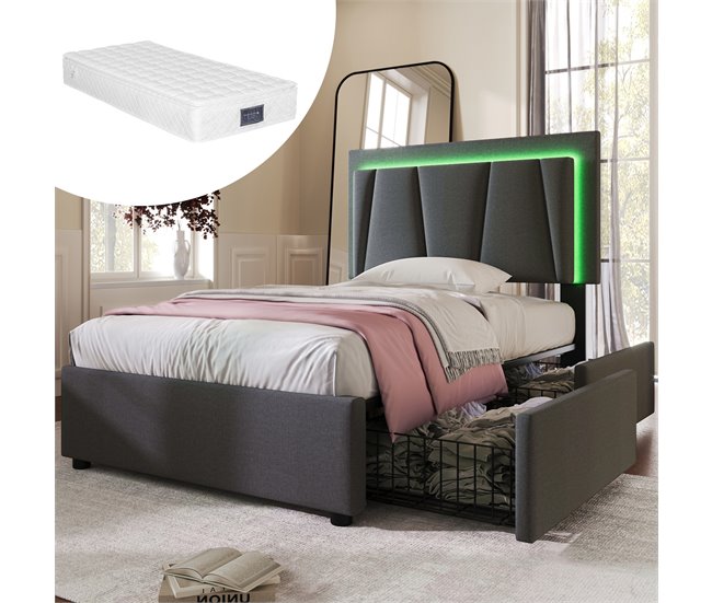 Camas individuales 207x99 Gris