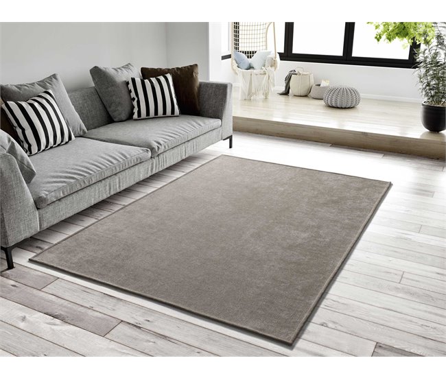 ATTICGO Alfombra lavable lisa en tejido plano Harris 140x200 Beige