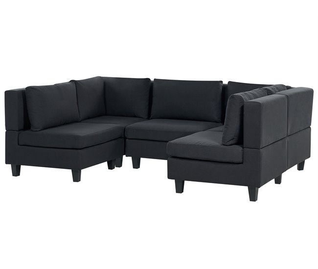 Beliani Sofá modular Poliéster UNSTAD Negro