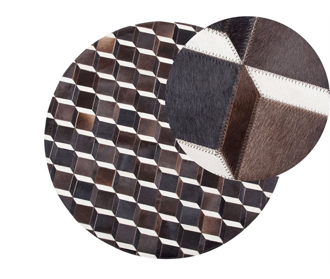 Beliani Alfombra de pelo corto ALPKOY 140x140 Marron