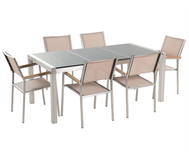 Beliani Conjunto de comedor GROSSETO Beige
