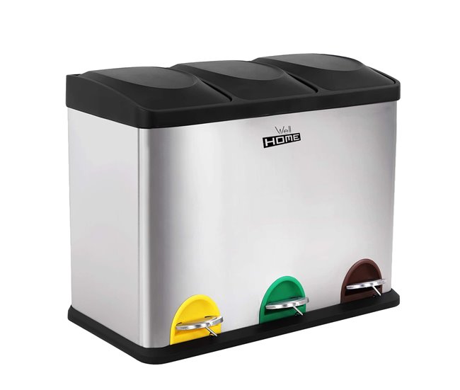 Cubo de reciclaje ecológico Gris Claro