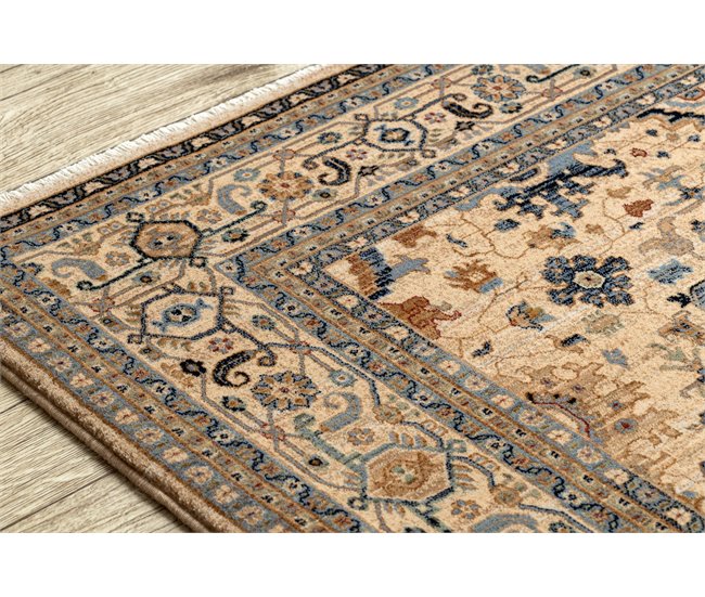 Alfombra KESHAN franjas oriental clásico 7521/53555 120x145 Marron Claro