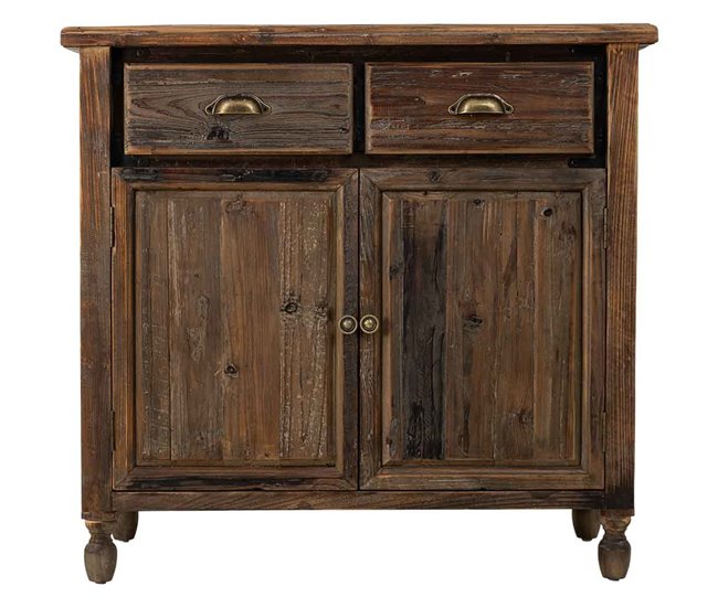 Aparador de madera, 2 puertas, 2 cajones Marron