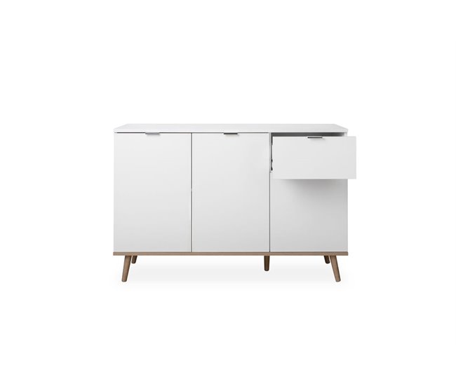 Aparador con 3 puertas y 1 cajón NORDIC Blanco/ Madera