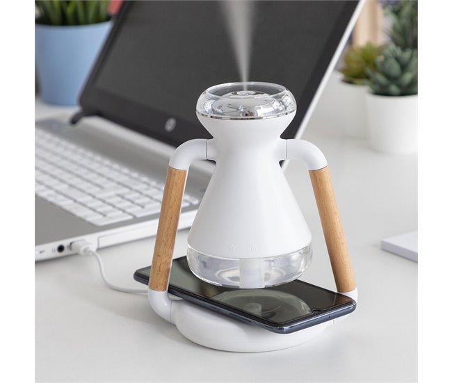 Humidificador Difusor de Aromas y Cargador Inalámbrico 3 en 1 Multicolor