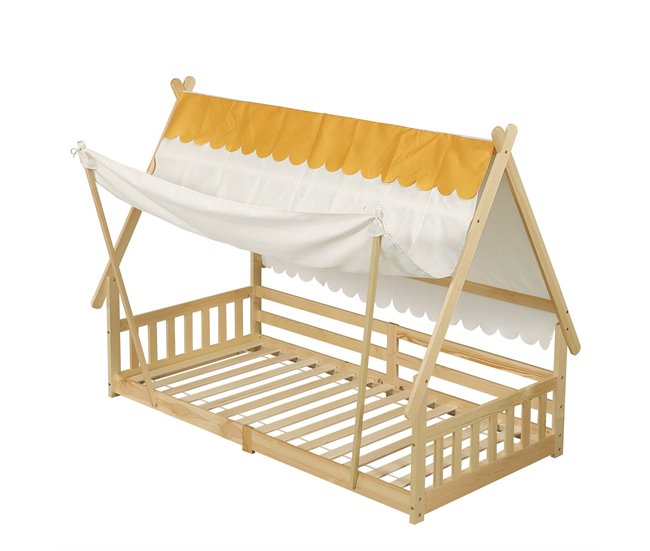 Cama cabaña de madera maciza Natural