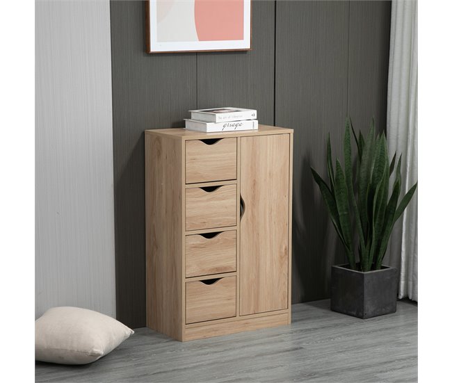 Armario de Salón Melamina de Madera HOMCOM 54 Marron