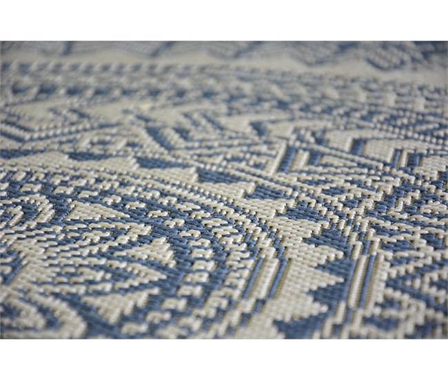 Alfombra de cuerda sisal FLAT círculo Vidriero 120x120 Azul