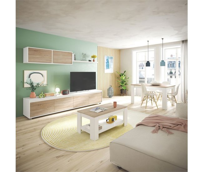 Mueble de TV - Salón Arlet 200 Blanco/ Gris