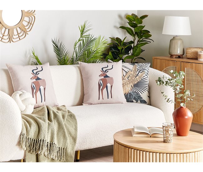 Beliani Cojín decorativo ABAL Beige