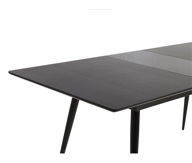 Beliani Mesa de comedor extensible MALDON 90x160 Negro