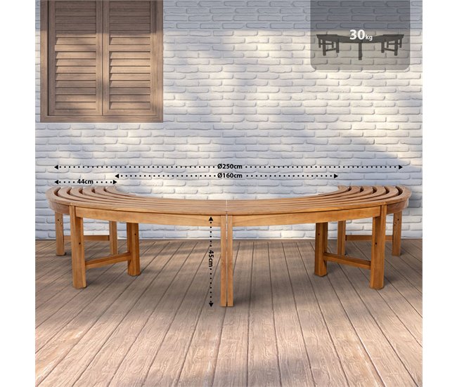 Banco de jardín - Male - Madera 250x125 Marron