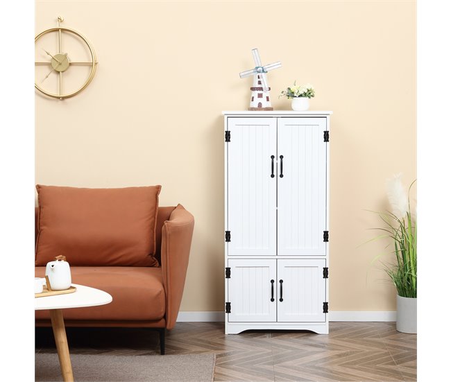 Alacena de Cocina MDF, Melamina de Madera HOMCOM, hogar - cocina Blanco