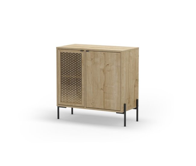 Cómoda Koivu 2 puertas 83 Negro/ Madera