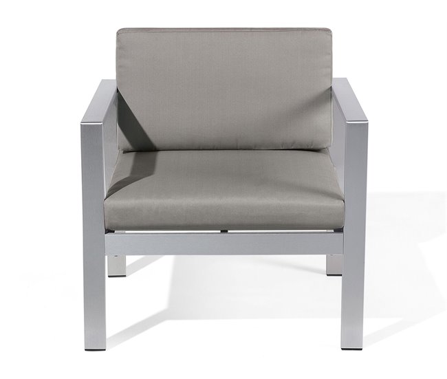 Beliani Conjunto de jardín Aluminio SALERNO Gris