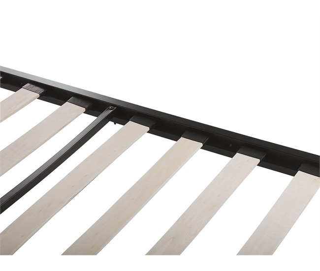 Beliani Cama con somier Metal LYNX 141x209 Negro