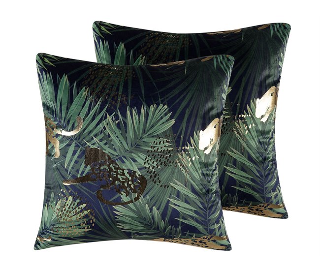Beliani Cojín decorativo BELLEROSE Verde Oscuro