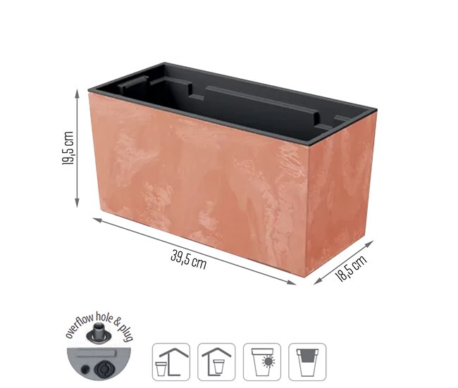 Jardinera Para Balcón Urbi Case Beton Effect Terracota