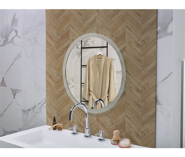Beliani Espejo de baño YSER Gris