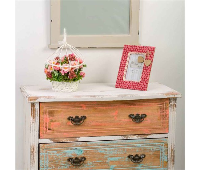 Cesto de flores secas Multicolor