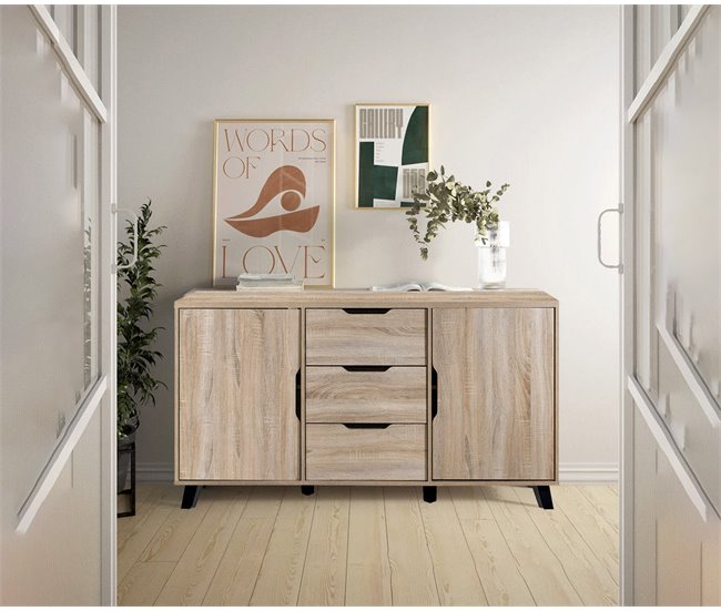 Aparador 2 Puertas y 3 Cajones DN. Muebles Salon o Comedor 160 Blanco