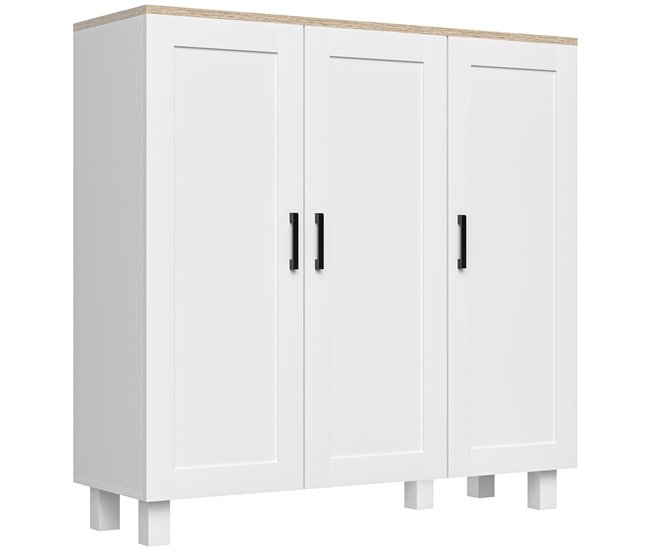 Aparador de Cocina Melamina de Madera HOMCOM 90 Blanco