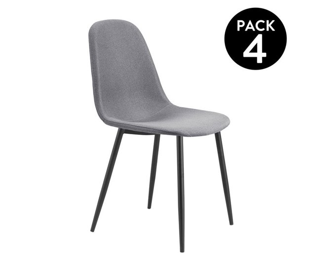 Pack 4 sillas de comedor Hall Gris