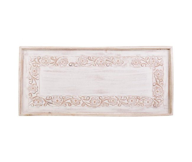 Bandeja de madera artesanal Blanco