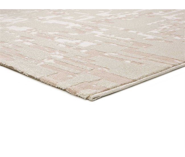 Alfombra abstracta con relieve BARESA - ATTICGO 200x290 Blanco/ Beige
