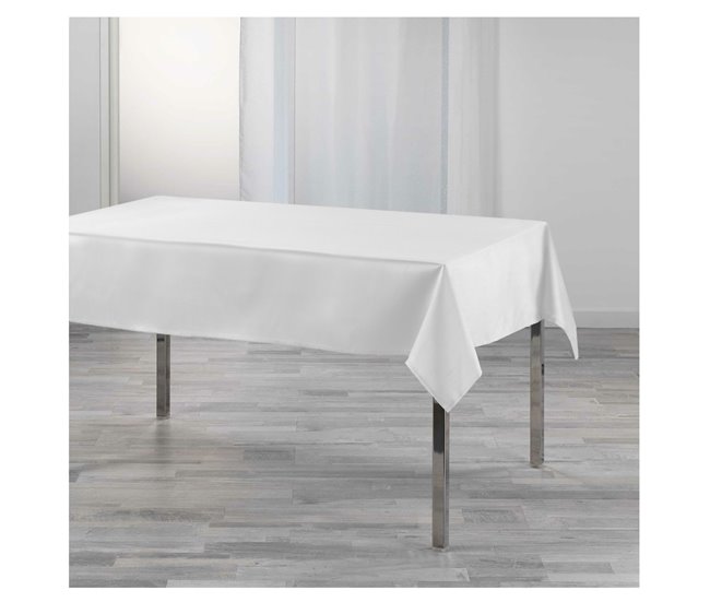 Acomoda Textil – Mantel Antimanchas de Hule Ribeteado. Blanco/ Gris