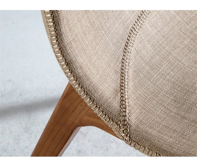 ANGEL CERDA Silla tela beige Nogal