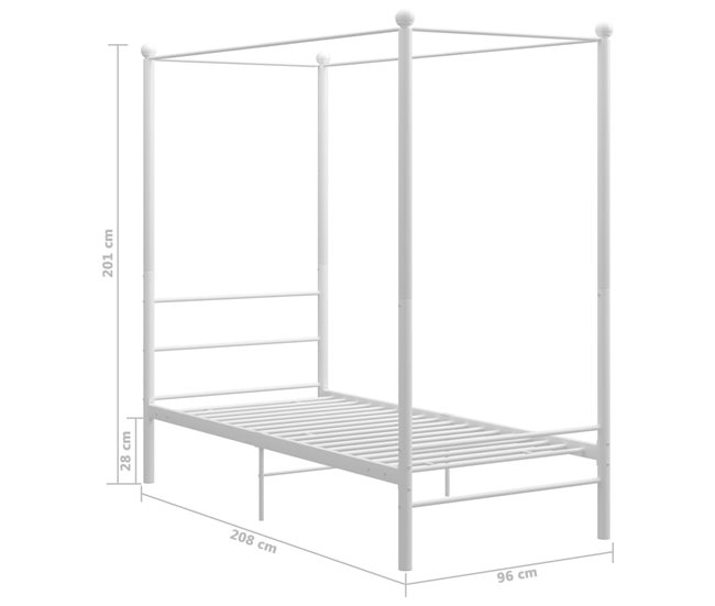 Estructura de cama con dosel metal 