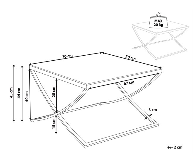 Beliani Mesa de centro RINGGOLD Dorado