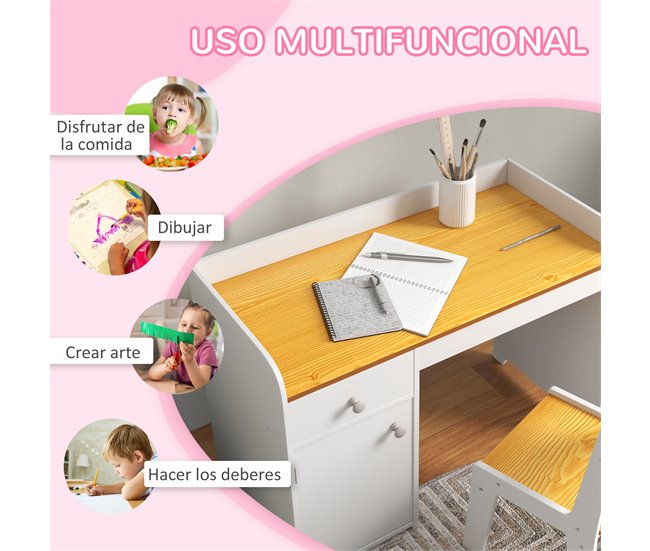 Escritorio para Niños MDF ZONEKIZ Blanco