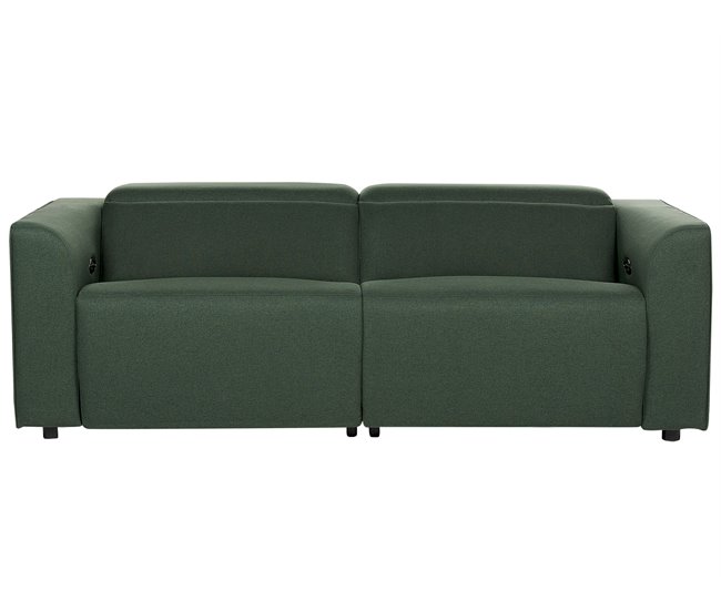 Beliani Sofá de 2 plazas Poliéster ULVEN Verde Oscuro