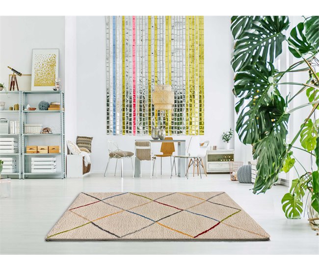 Alfombra de estilo étnico KASBAH - ATTICGO 80x150 Blanco