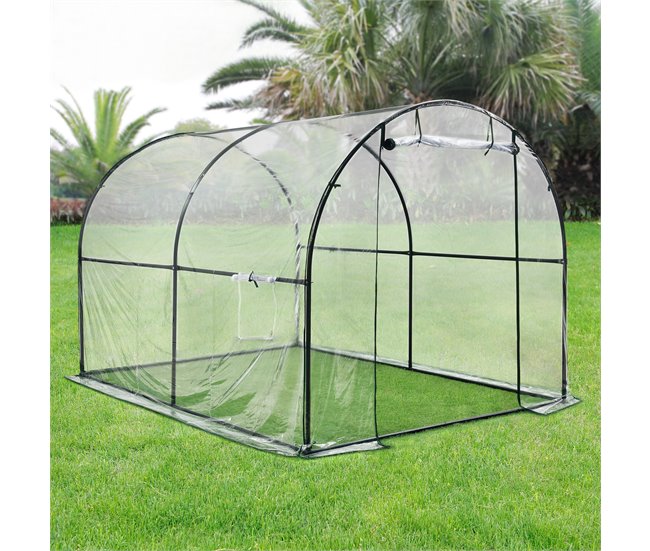 Invernadero túnel de jardín Grünwald acero PVC Transparente