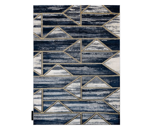 Alfombra DE LUXE moderna 462 Geométrico - Structural 120x170 Azul