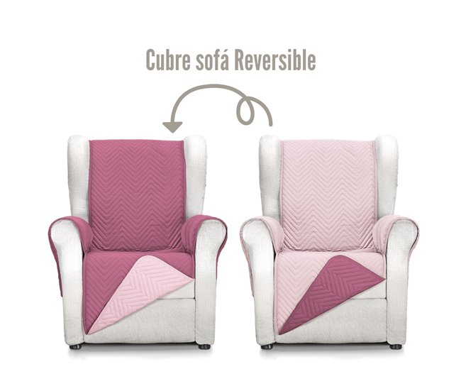 Funda cubre sofá Reversible 1 plaza Mont Berenjena
