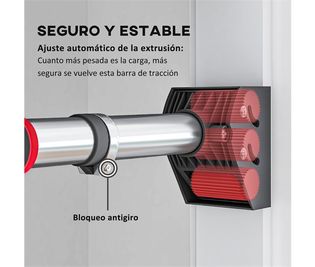 Barra de Dominadas Acero Inoxidable SPORTNOW Negro