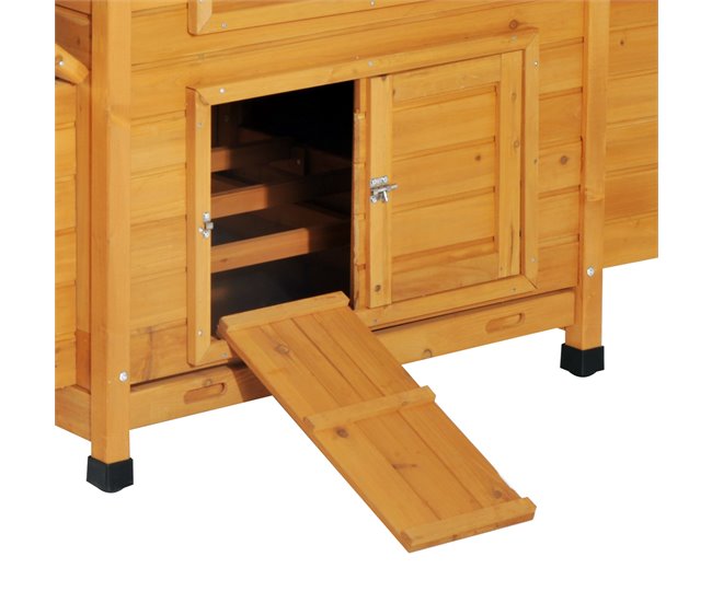 Gallinero de Madera Exterior Madera de abeto PawHut Marron