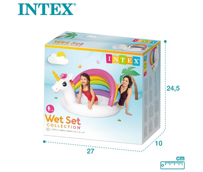 Piscina hinchable para bebé con toldo unicornio INTEX Multicolor