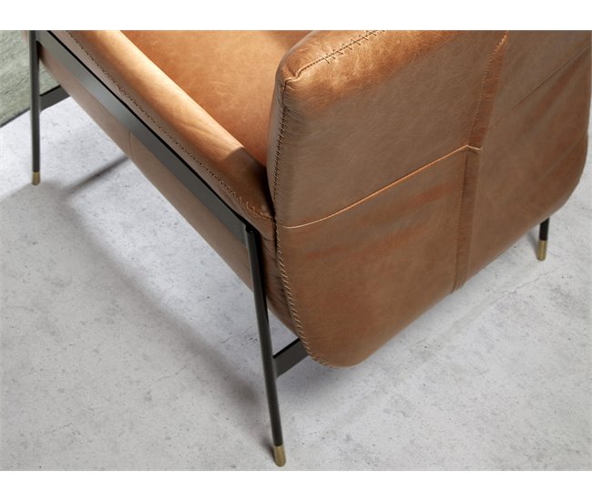 ANGEL CERDA Sillón piel marrón Marron