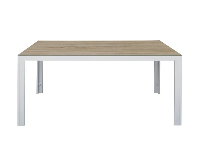 Set de jardín con mesa y 6 sillas ANZIO color gris Blanco