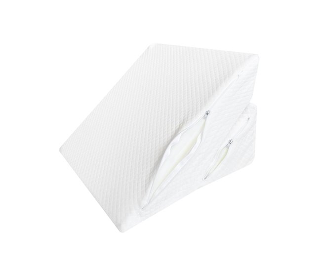 Acomoda Textil – Almohada de Lectura en Forma de Cuña. Blanco