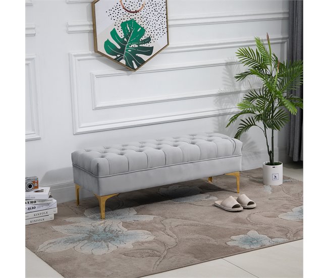 Banco de Cama Poliéster HOMCOM, hogar - muebles de dormitorio Gris