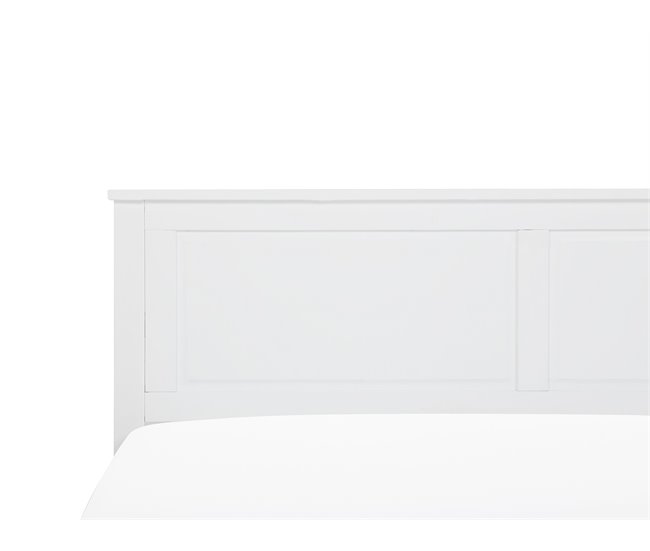 Beliani Cama con somier Madera de pino OLIVET 169x208 Blanco